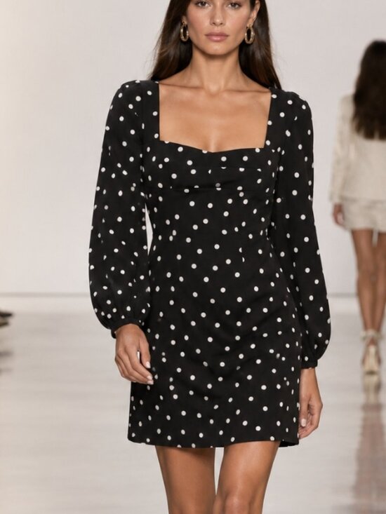 INTERMIX Dresses & Skirts - Intermix 100% Silk Long Sleeve April Polka Dot Dress XS $325